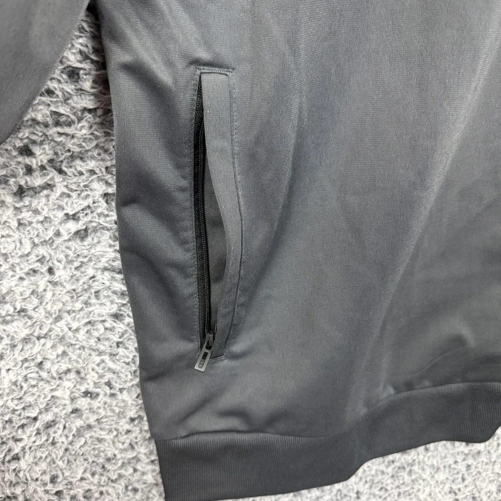 Adidas Jacket Mens 2XL Gray 3-Stripes Track Full Zip Zipper Pockets Athletic
